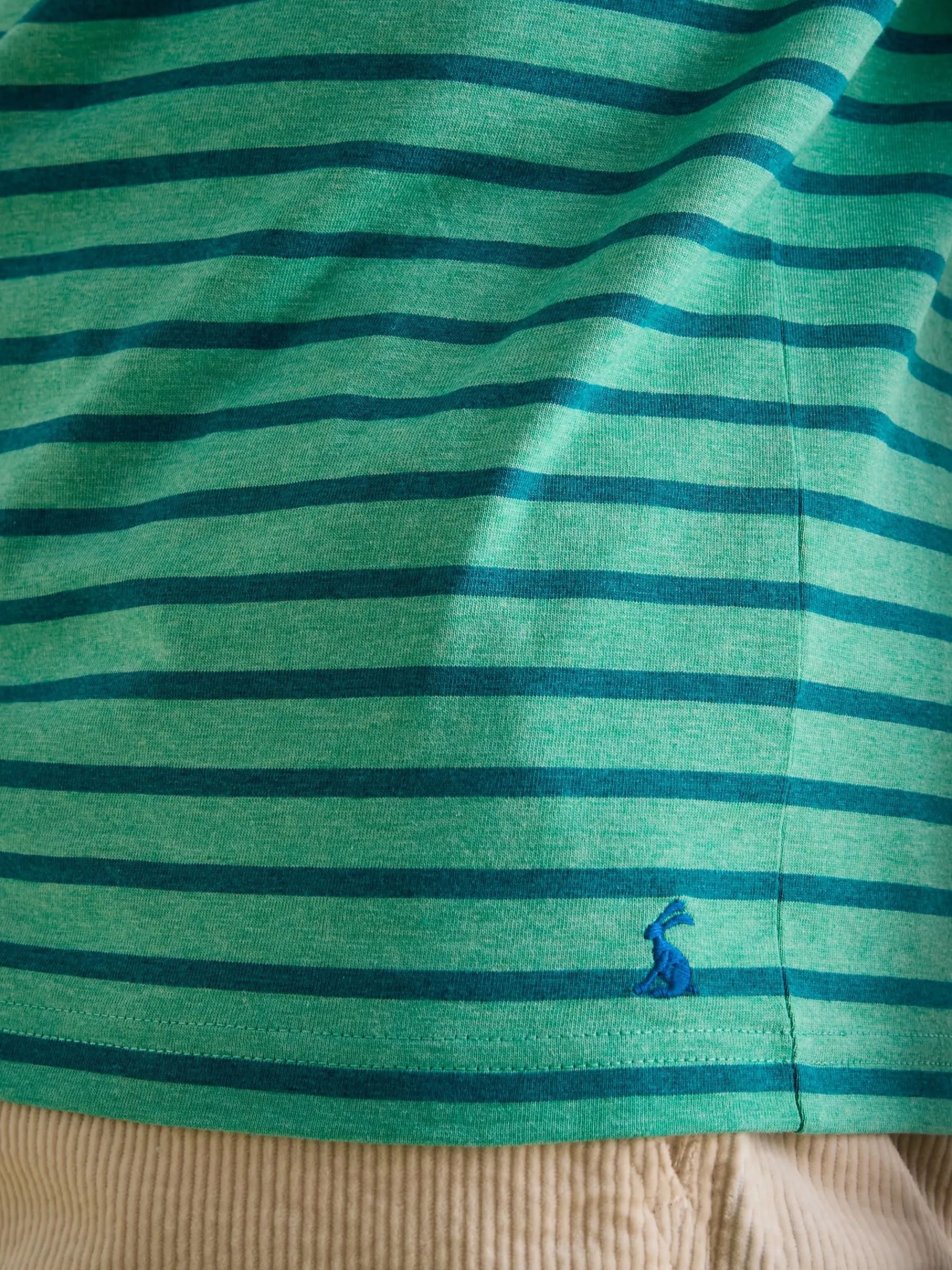 Boathouse Green Stripe Jersey Crew Neck T-Shirt<Joules Outlet
