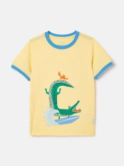 Boys' Archie Yellow Crocodile Artwork T-Shirt<Joules