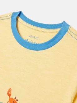 Boys' Archie Yellow Crocodile Artwork T-Shirt<Joules