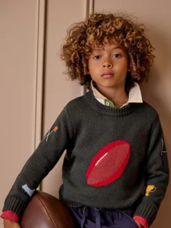 Boys' Burton Intarsia Knitted Jumper<Joules Sale