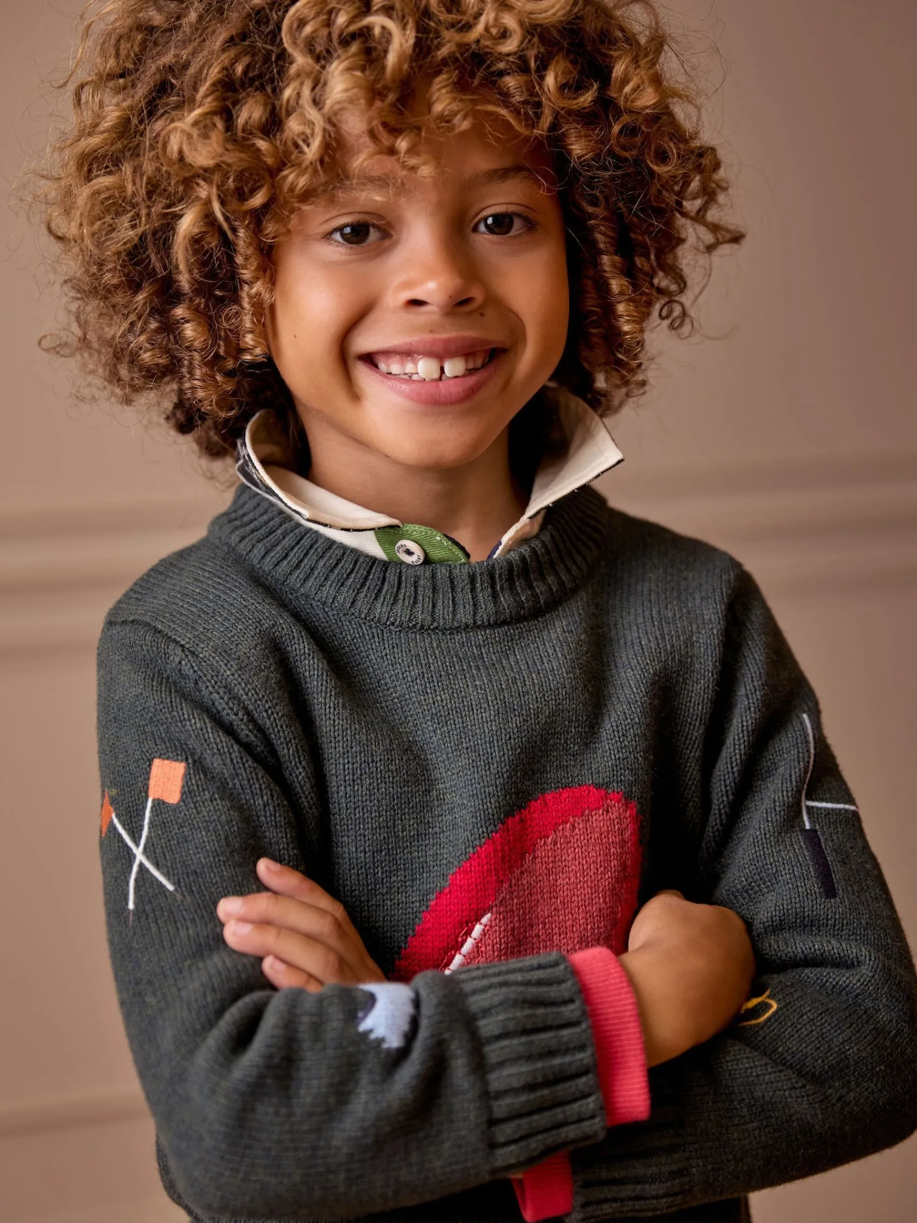 Boys' Burton Intarsia Knitted Jumper<Joules Sale