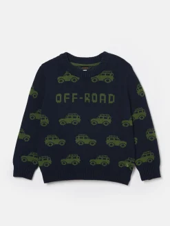 Boys' Burton Navy Blue Intarsia Knitted Jumper<Joules Sale
