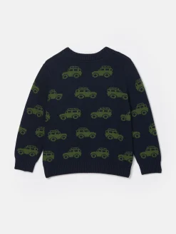 Boys' Burton Navy Blue Intarsia Knitted Jumper<Joules Sale