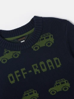 Boys' Burton Navy Blue Intarsia Knitted Jumper<Joules Sale