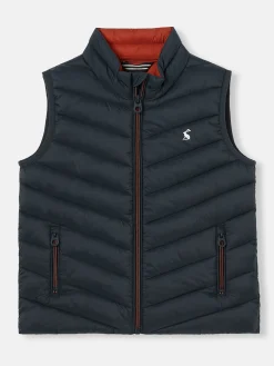 Boys' Crofton Navy Blue Packable Padded Gilet<Joules New