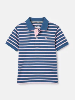 Boys' Filbert Striped Pique Cotton Polo Shirt<Joules