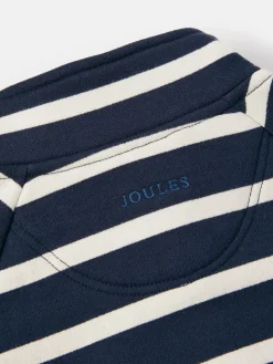 Boys' Finn Navy & White Striped Quarter Zip Sweatshirt<Joules Sale