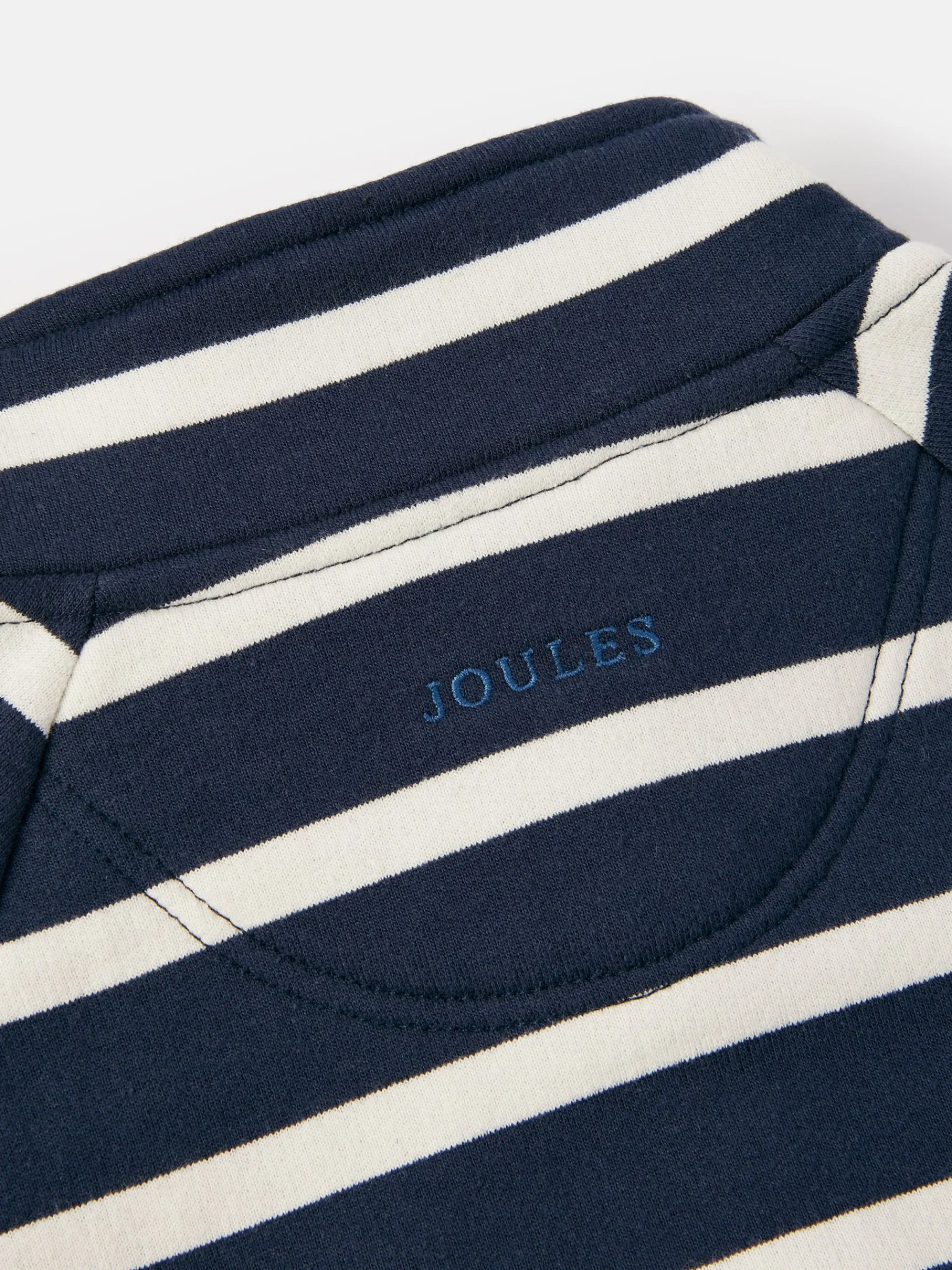 Boys' Finn Navy & White Striped Quarter Zip Sweatshirt<Joules Sale