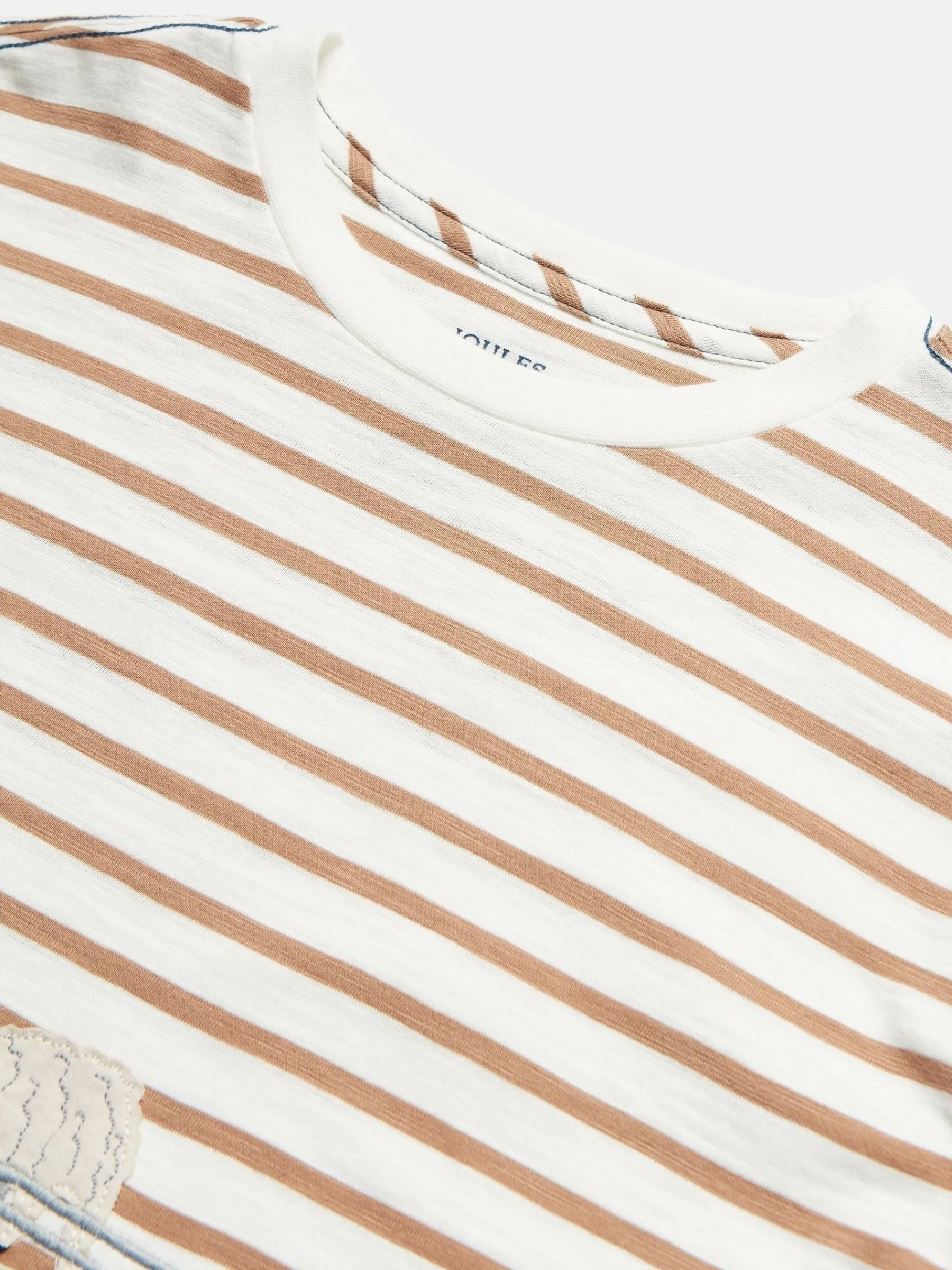 Boys' Jack Cream & Natural Stripe Artwork Top<Joules Clearance