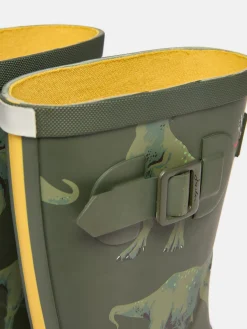 Boys' Khaki Green Printed Wellies<Joules Sale