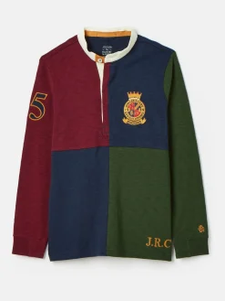 Boys' Kick Off Grandad Collar Rugby Shirt<Joules Sale