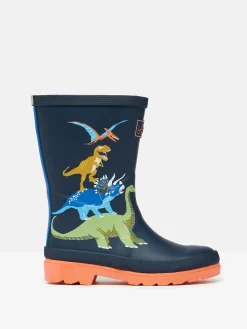 Boys' Navy Dinosaur Printed Wellies<Joules Sale