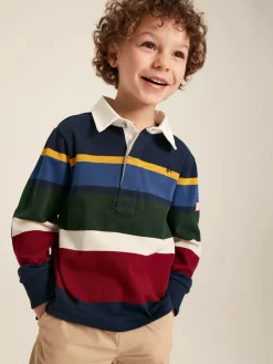 Boys' Onside Striped Cotton Rugby Shirt<Joules Online