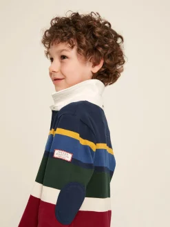 Boys' Onside Striped Cotton Rugby Shirt<Joules Online