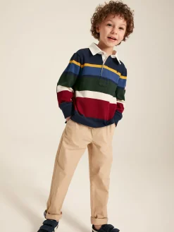 Boys' Onside Striped Cotton Rugby Shirt<Joules Online