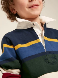 Boys' Onside Striped Cotton Rugby Shirt<Joules Online
