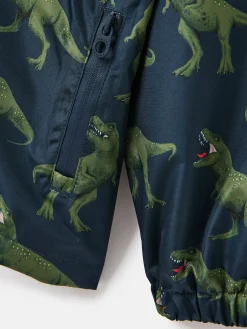 Boys' Rainwell Navy Dinosaur Waterproof Raincoat With Hood<Joules Online