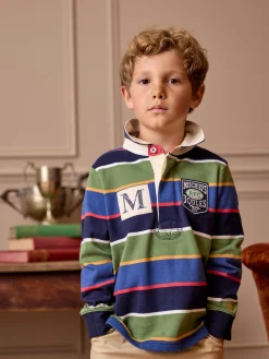 Boys' Tournament Multi Stripe Rugby Shirt<Joules Clearance