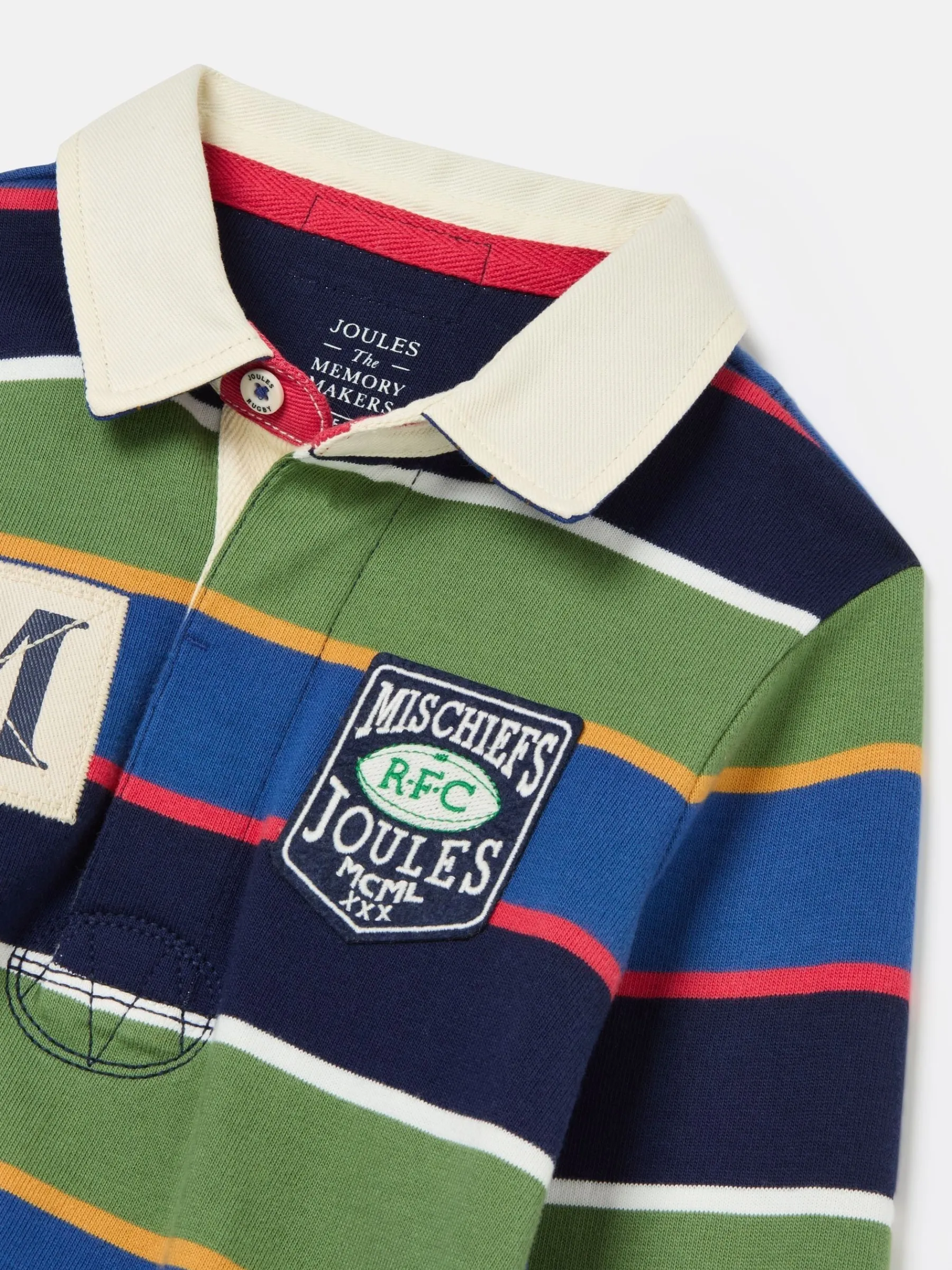 Boys' Tournament Multi Stripe Rugby Shirt<Joules Clearance