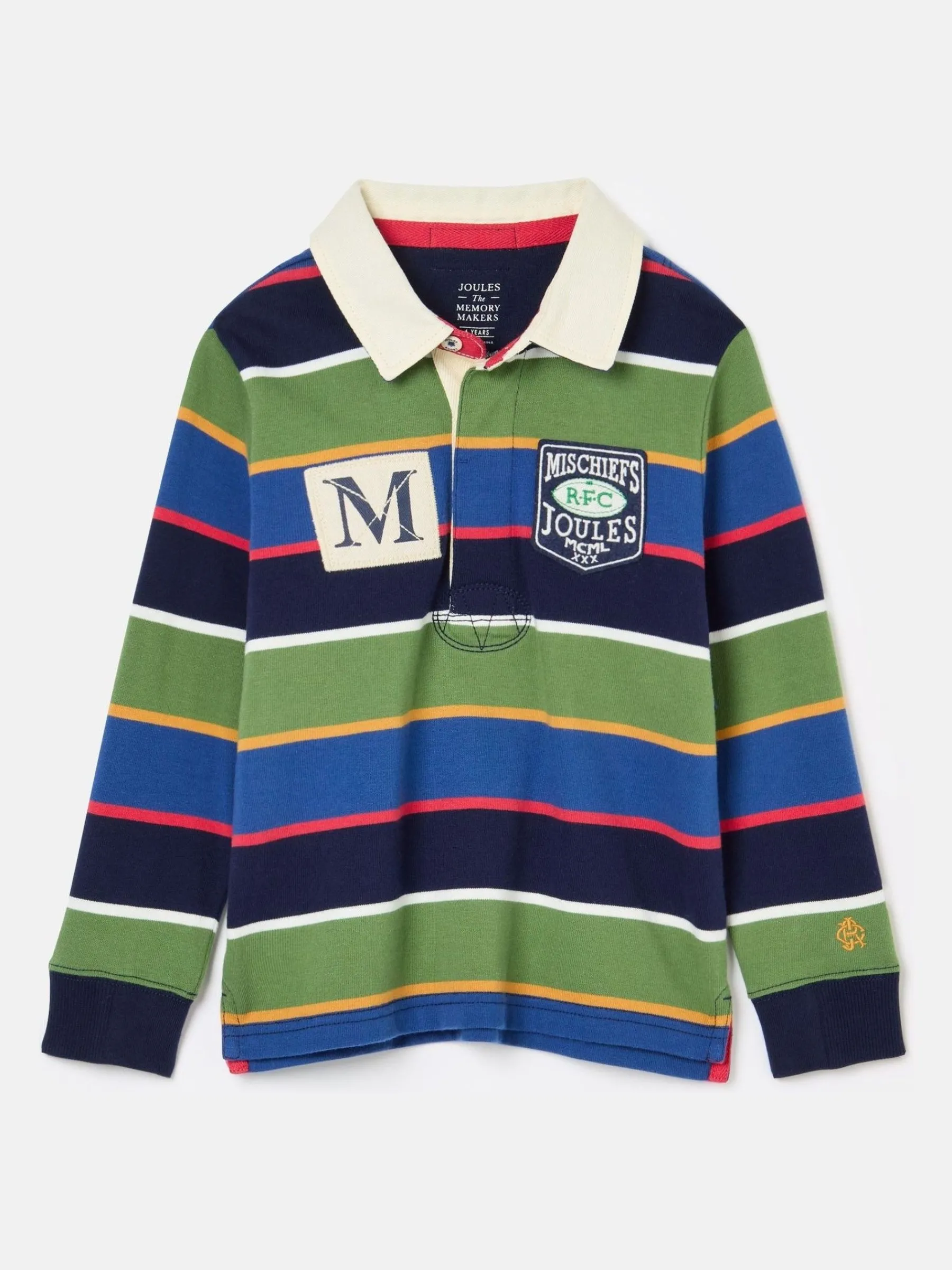Boys' Tournament Multi Stripe Rugby Shirt<Joules Clearance