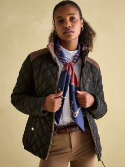 Braemar Luxe Showerproof Diamond Quilted Coat<Joules Clearance