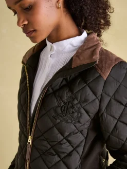 Braemar Luxe Showerproof Diamond Quilted Coat<Joules Clearance