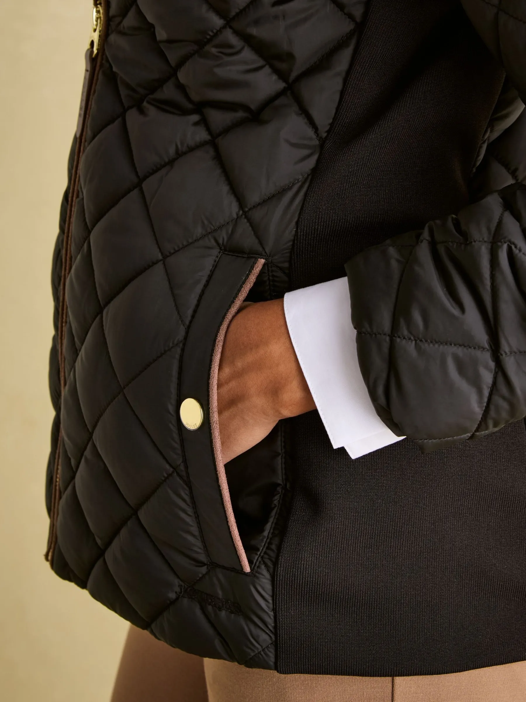 Braemar Luxe Showerproof Diamond Quilted Coat<Joules Clearance