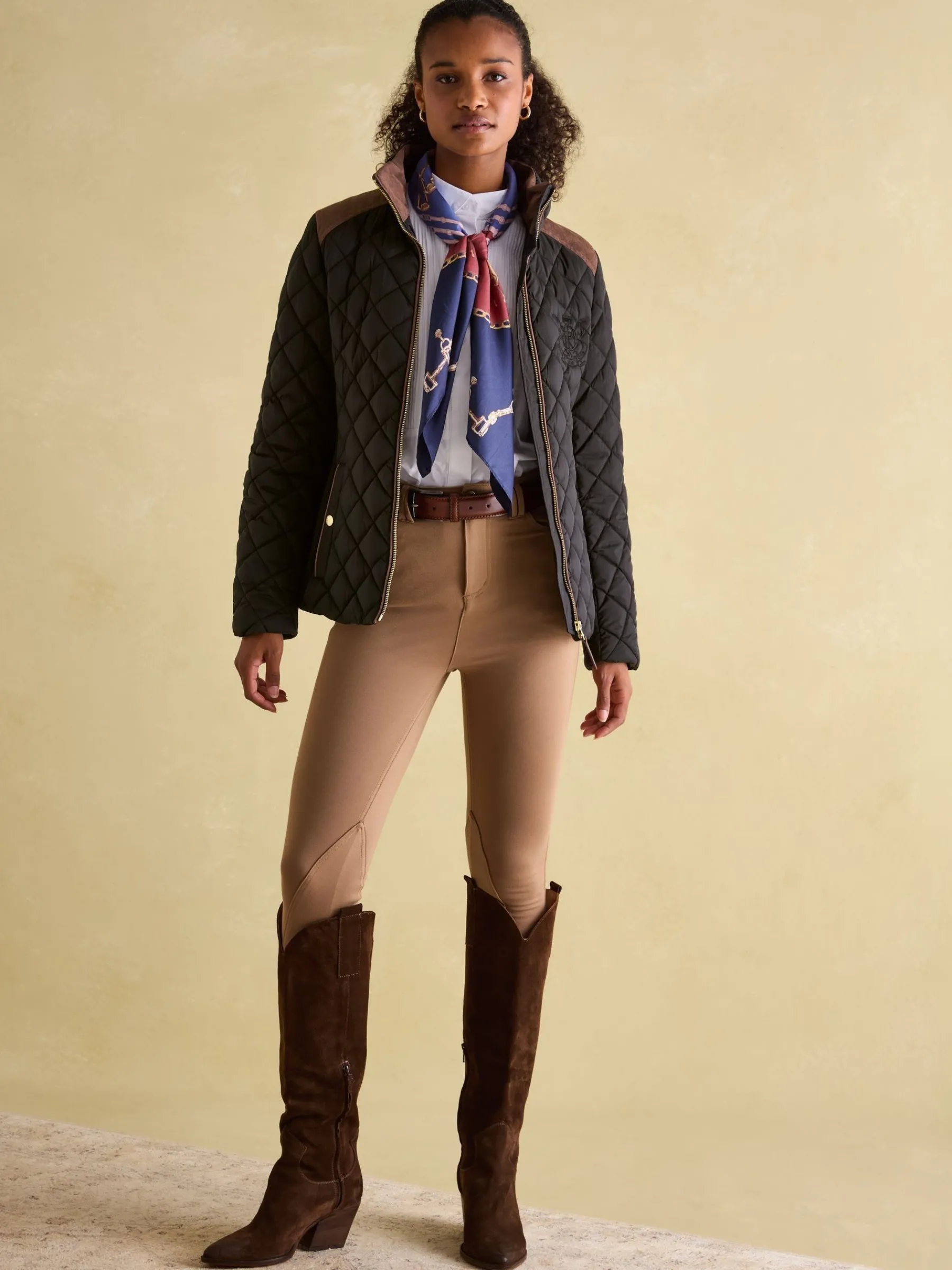 Braemar Luxe Showerproof Diamond Quilted Coat<Joules Clearance
