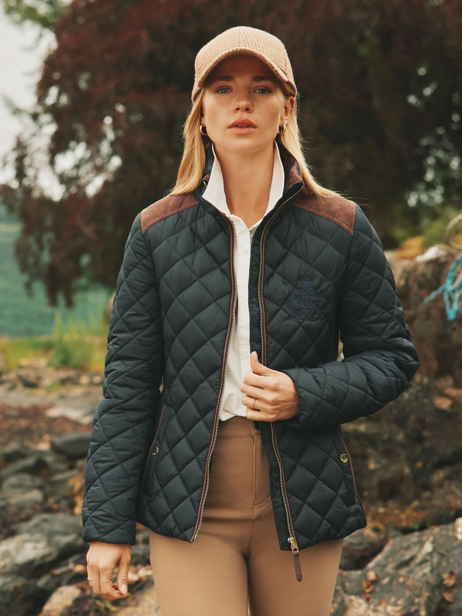 Braemar Luxe Showerproof Diamond Quilted Coat<Joules Sale