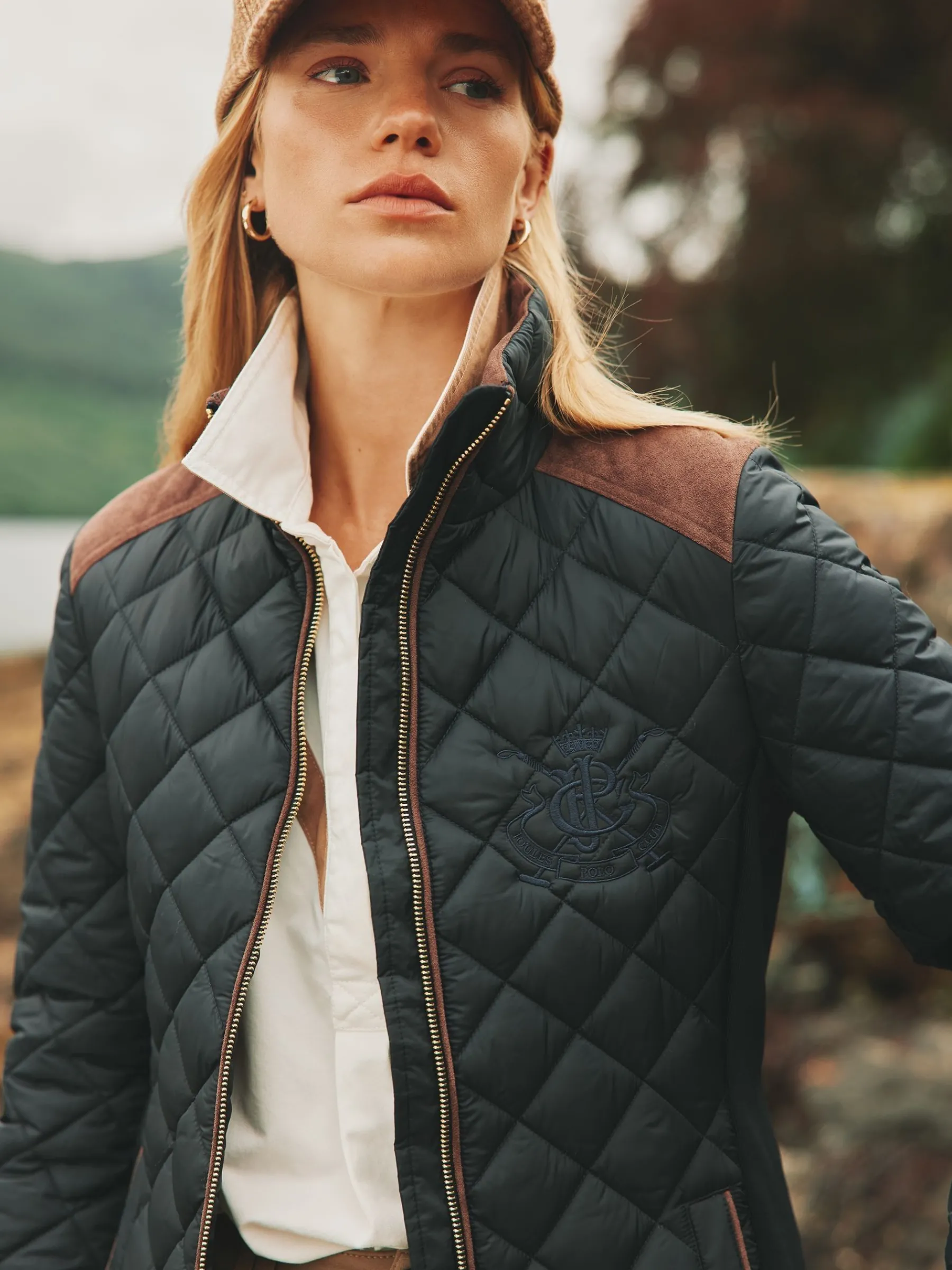 Braemar Luxe Showerproof Diamond Quilted Coat<Joules Sale