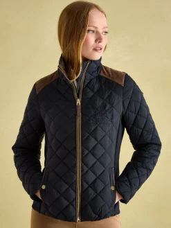 Braemar Luxe Showerproof Diamond Quilted Coat<Joules Sale