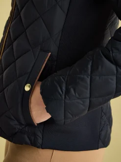 Braemar Luxe Showerproof Diamond Quilted Coat<Joules Sale
