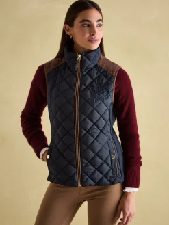 Braemar Luxe Showerproof Diamond Quilted Gilet<Joules Clearance