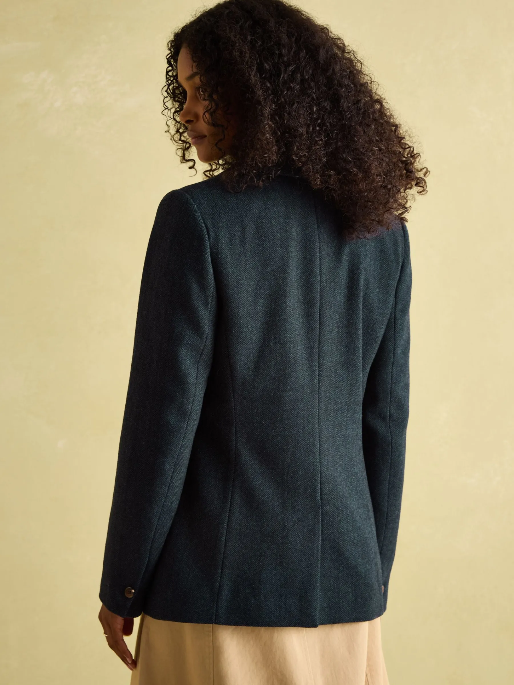 Bramble Navy Blue Tweed Blazer<Joules Outlet