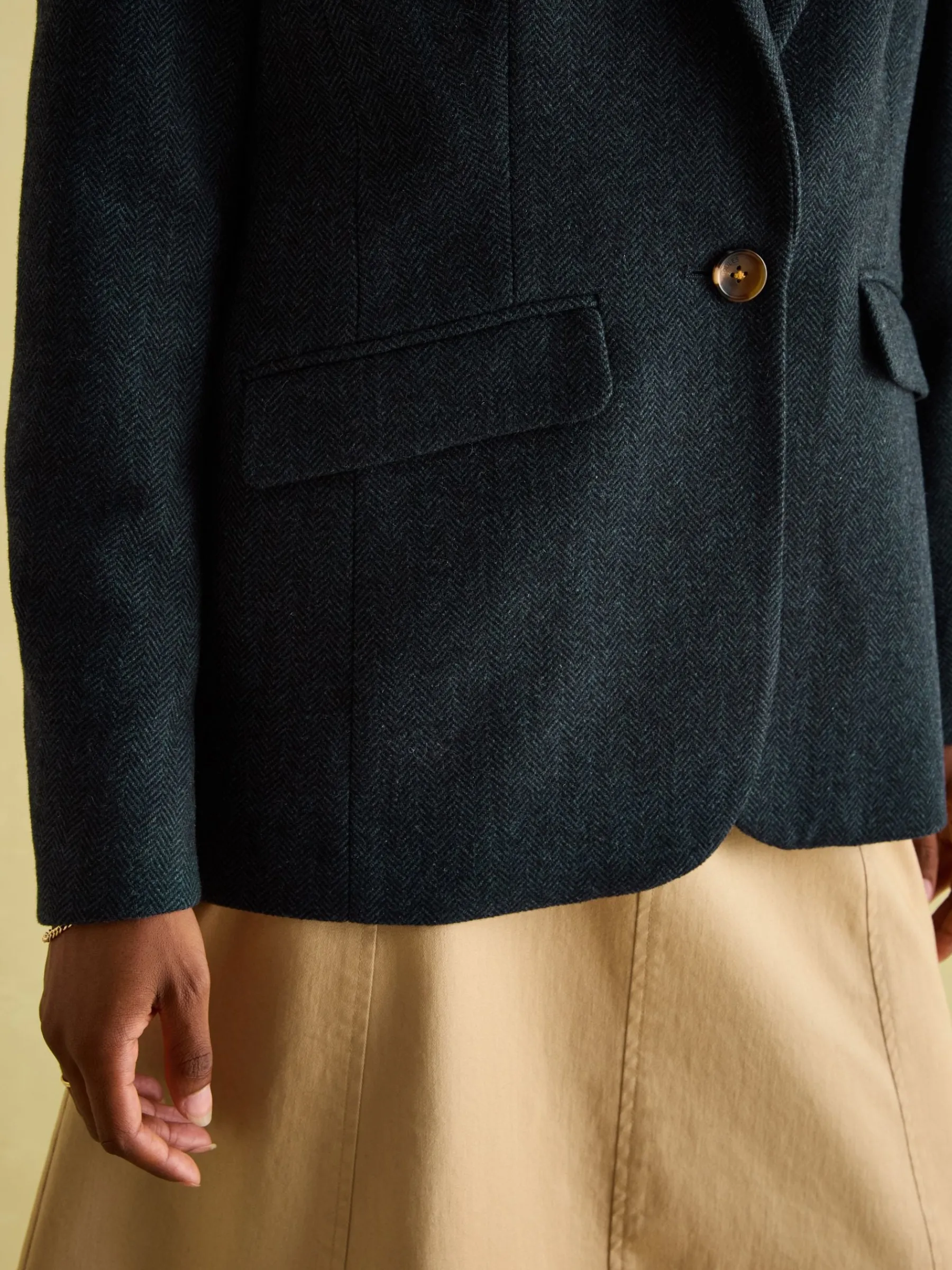 Bramble Navy Blue Tweed Blazer<Joules Outlet
