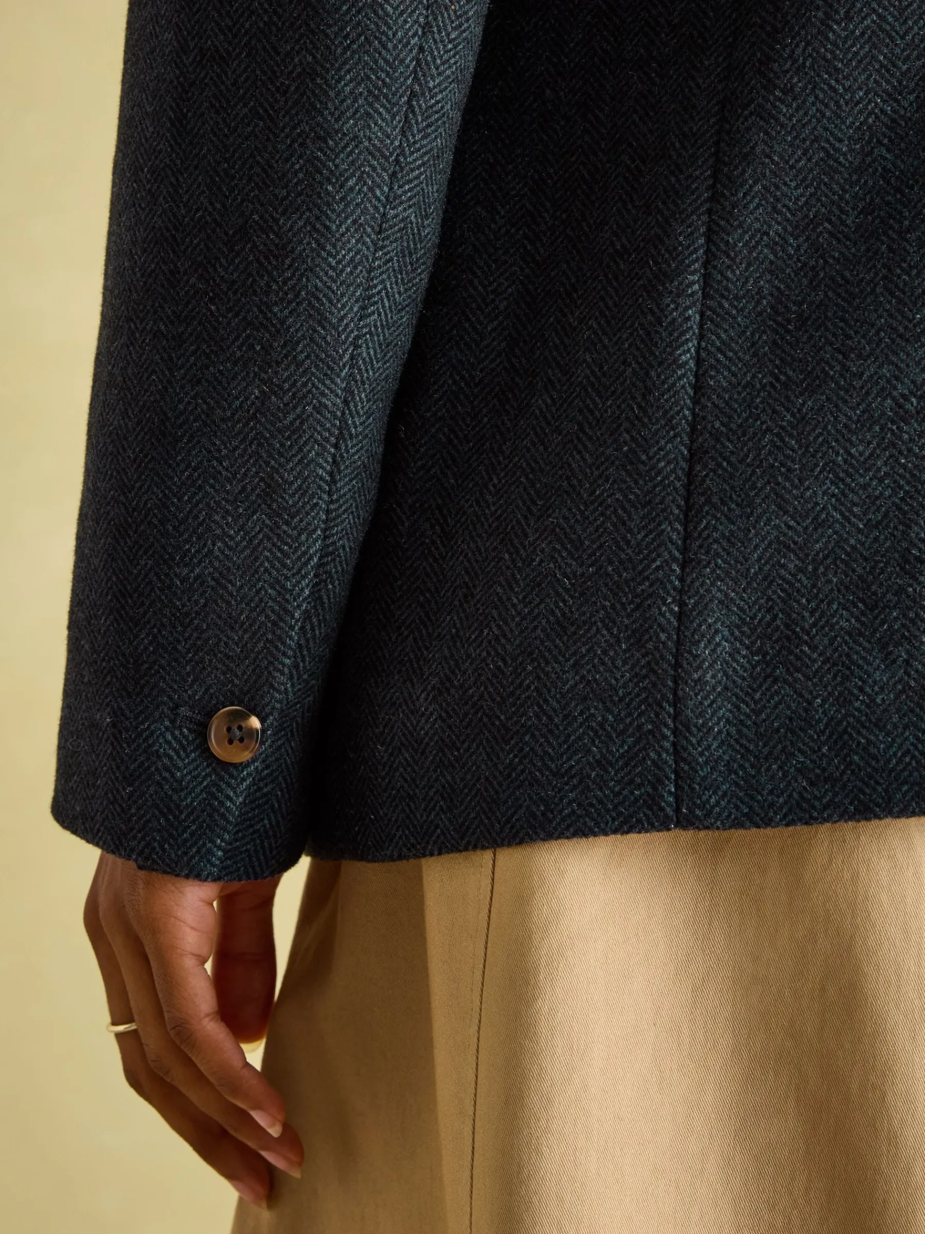 Bramble Navy Blue Tweed Blazer<Joules Outlet