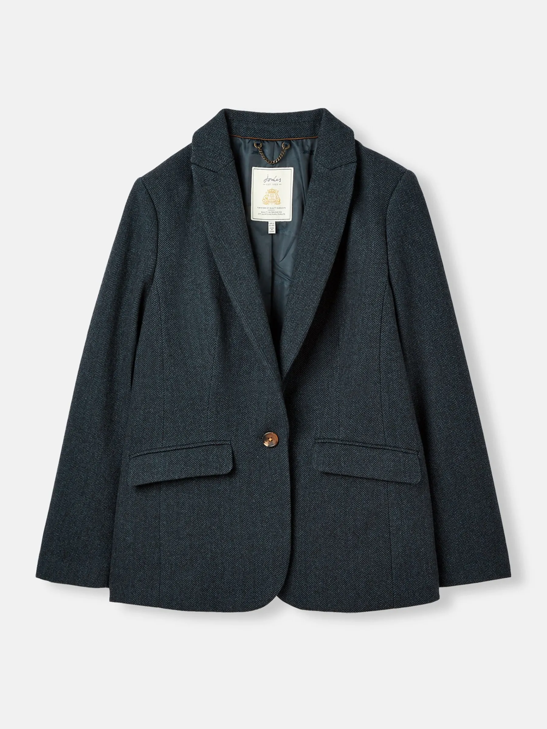 Bramble Navy Blue Tweed Blazer<Joules Outlet