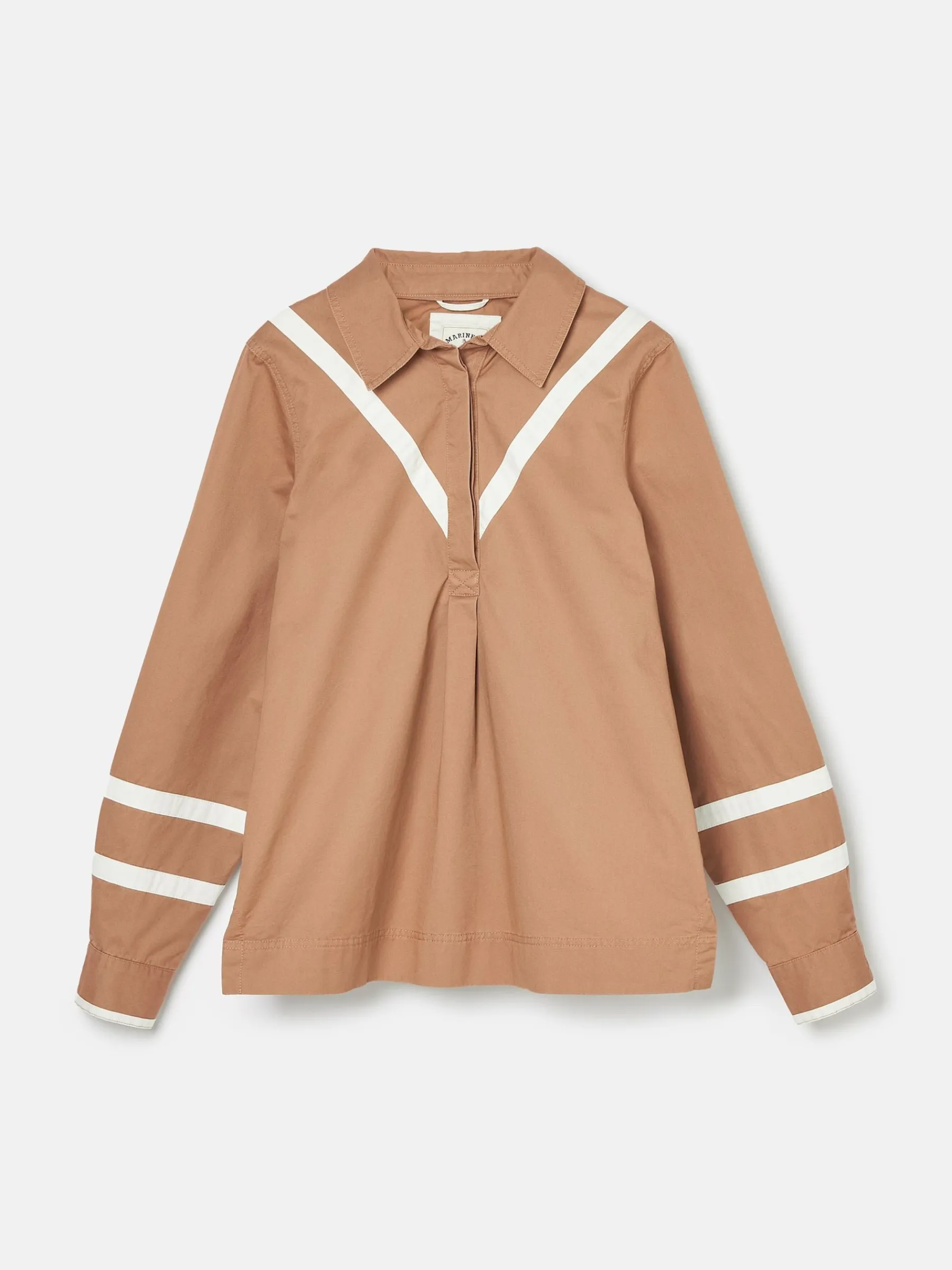 Brinley Tan Brown Cotton Deck Shirt<Joules New