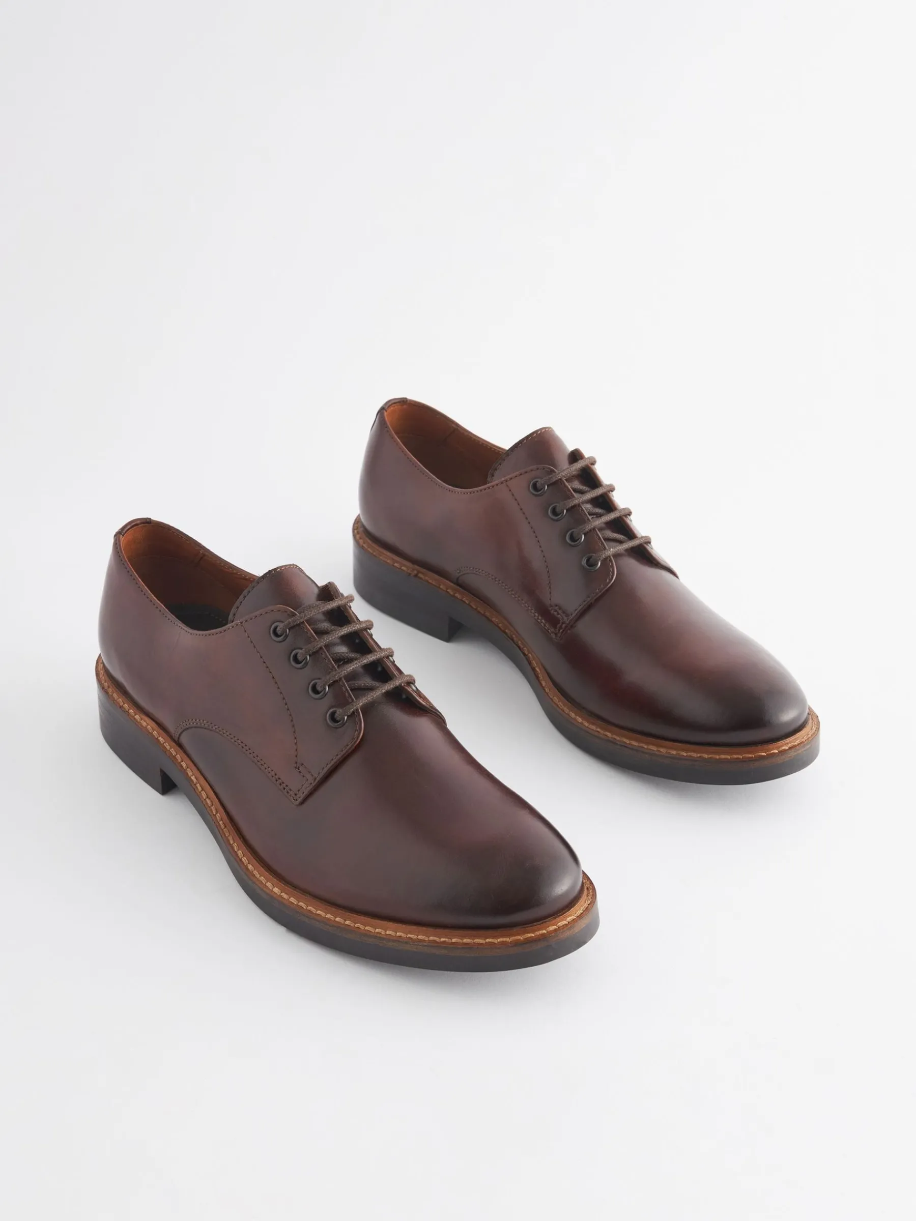 Brown Leather Classic Derby Shoes<Joules Online