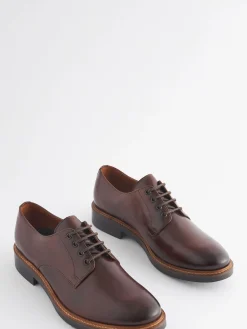 Brown Leather Classic Derby Shoes<Joules Online
