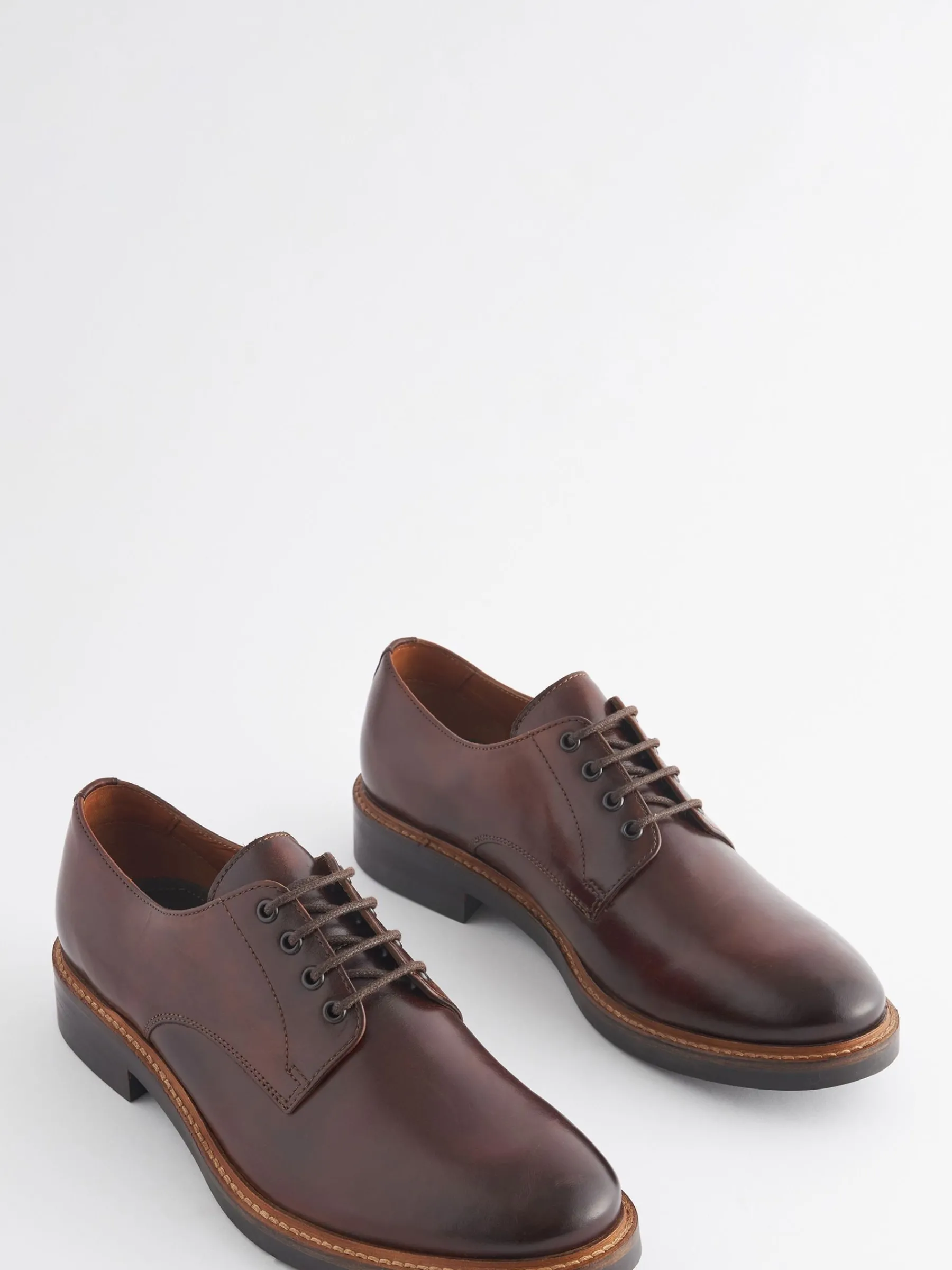 Brown Leather Classic Derby Shoes<Joules Online
