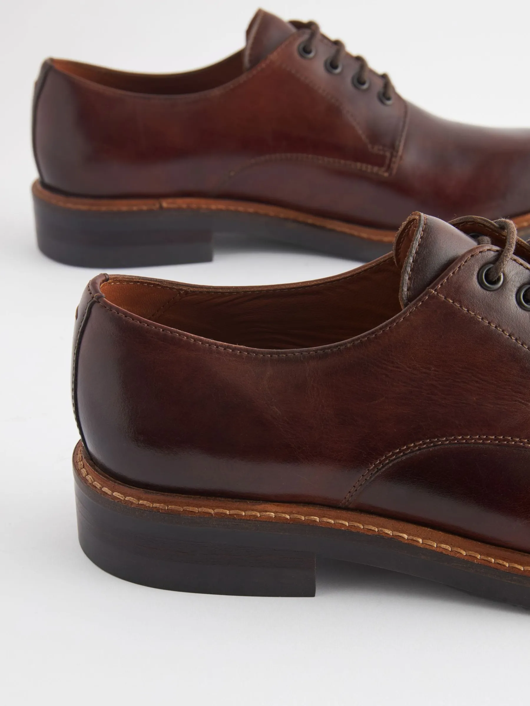 Brown Leather Classic Derby Shoes<Joules Online