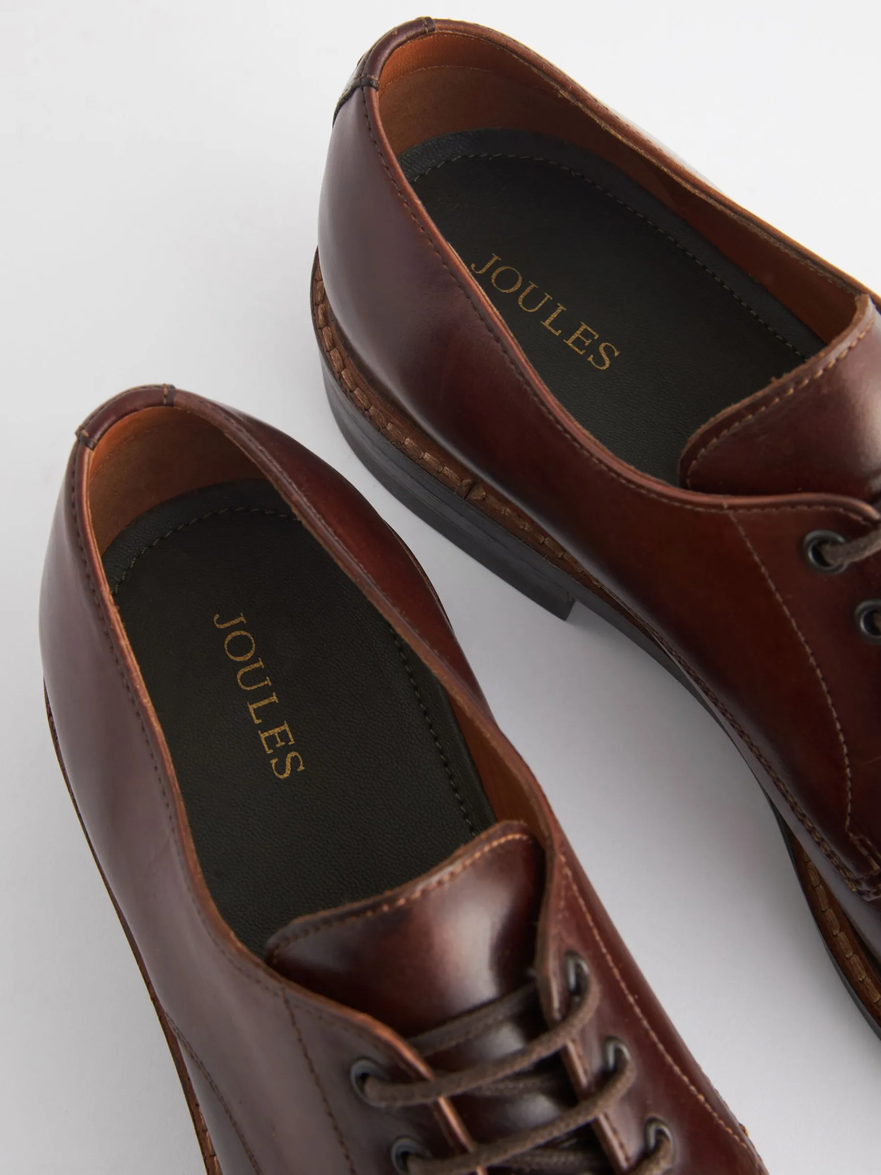Brown Leather Classic Derby Shoes<Joules Online