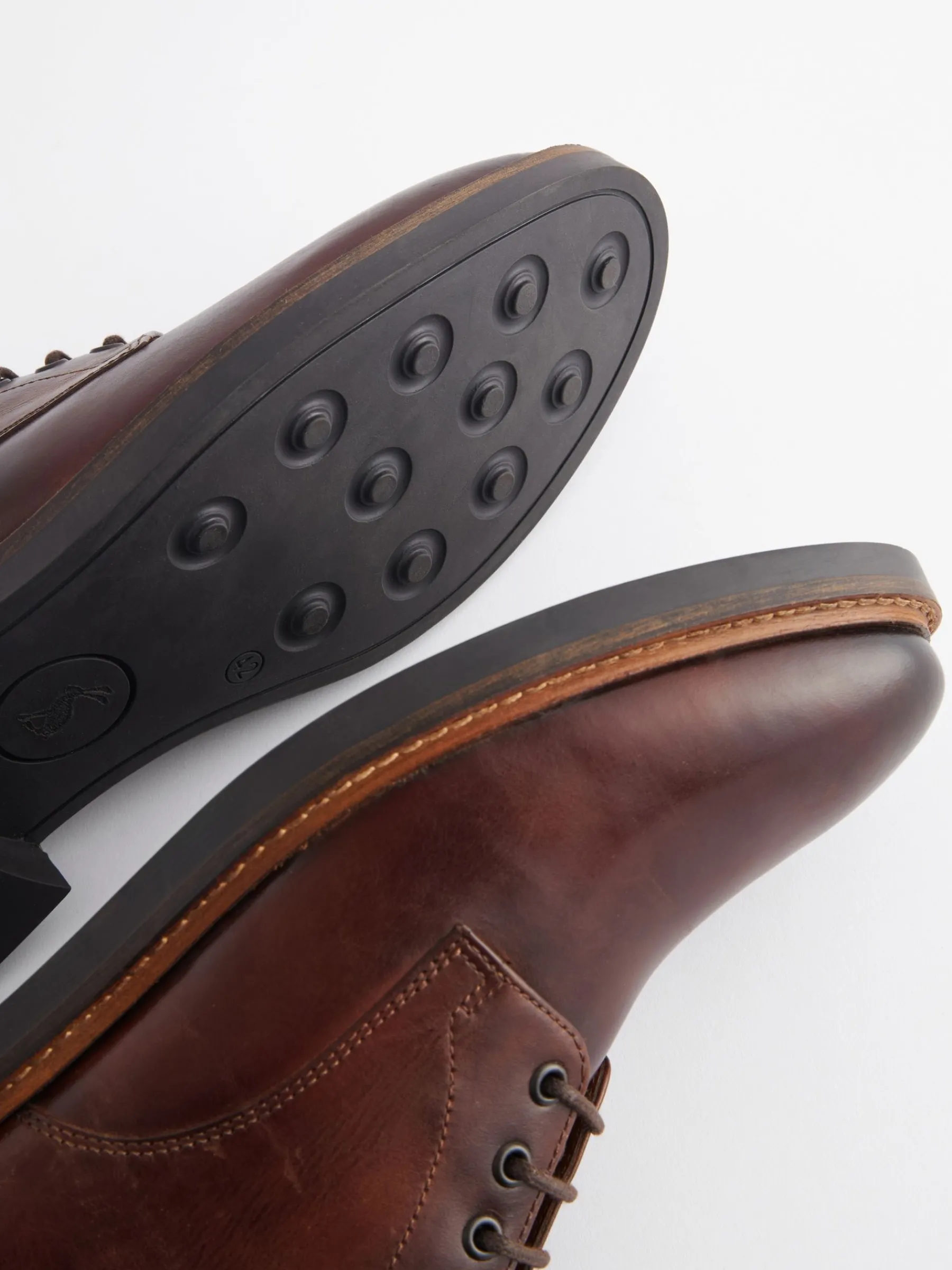 Brown Leather Classic Derby Shoes<Joules Online