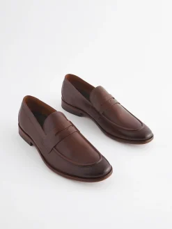 Brown Leather Penny Loafers<Joules Clearance