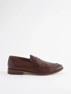 Brown Leather Penny Loafers<Joules Clearance