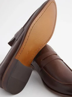 Brown Leather Penny Loafers<Joules Clearance
