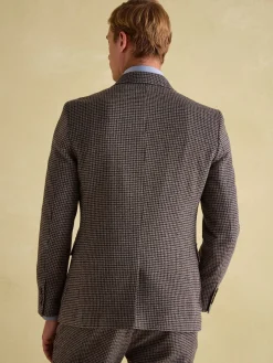 Slim Fit Dogtooth Texture Suit Jacket<Joules New