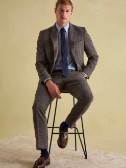 Slim Fit Dogtooth Texture Suit Jacket<Joules New