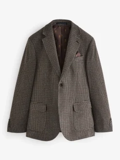 Slim Fit Dogtooth Texture Suit Jacket<Joules New